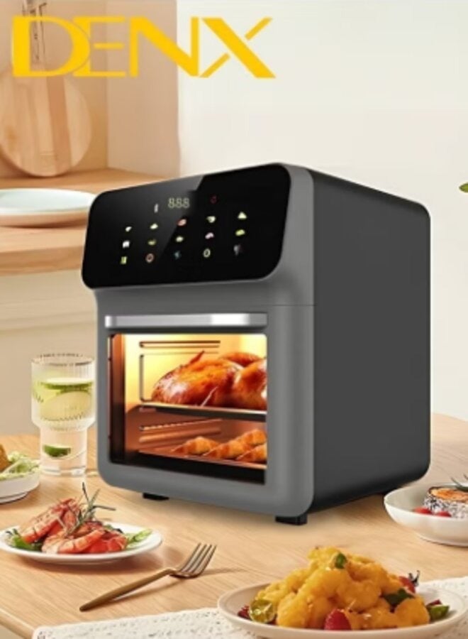 دينكس مقلاة هوائية، مقلاة هوائية صحية بدون زيت، مقلاة هوائية كهربائية صحية للقلي/الشواء/الخبز/التحميص سعة 12 لتر قوة 1350 وات - Image 1